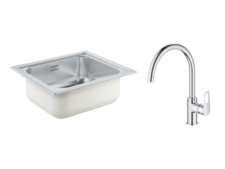 Bucatarie - Chiuveta de bucatarie Grohe K200 31719SD0, 533 x 458 mm, o cuva, montare pe blat, sistem de scurgere, inox satinat