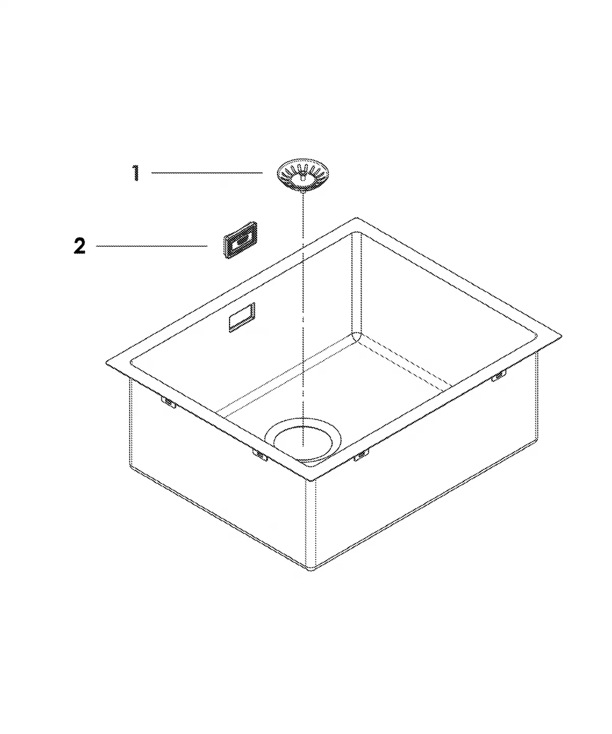 Chiuveta din otel inoxidabil Grohe K700 31726SD0, 550 x 450 mm, 1 cuva, montare sub, pe sau in blat, inox satinat [6]