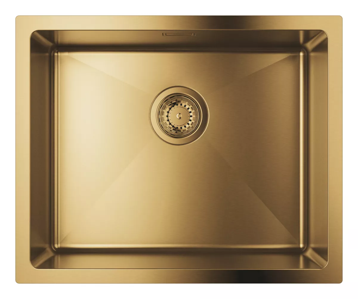 Chiuvete compozit - Chiuveta din otel inoxidabil Grohe K700U 31574GN1, 540 x 440 mm, 1 cuva, montare in/sub blat, kit evacuare, mat, auriu