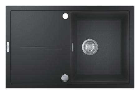 Bucatarie - Chiuveta Quartz composite Grohe 31639AP0, K400, 780 x 500 mm, reversibil, montare pe blat, evacuare automata