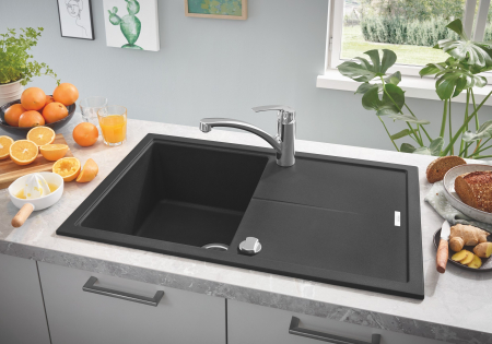 Chiuveta Quartz composite Grohe 31639AP0, K400, 780 x 500 mm, reversibil, montare pe blat, evacuare automata [2]
