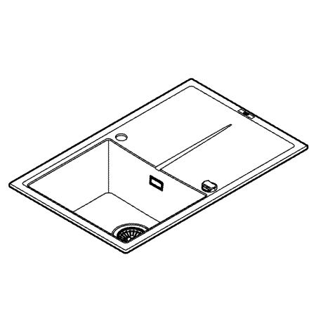 Chiuveta Quartz composite Grohe 31639AP0, K400, 780 x 500 mm, reversibil, montare pe blat, evacuare automata [7]