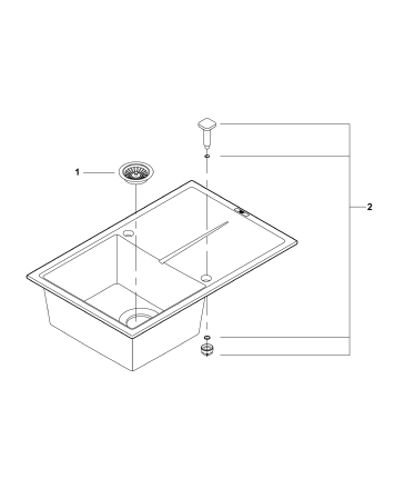 Chiuveta Quartz composite Grohe 31639AP0, K400, 780 x 500 mm, reversibil, montare pe blat, evacuare automata [6]