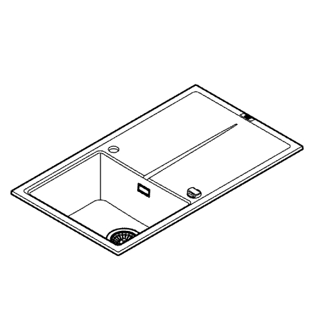 Chiuveta Quartz composite Grohe 31640AP0, K400, 860 x 500 mm, pe blat, reversibila, ventil, negru [5]