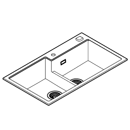 Chiuveta Quartz composite Grohe 31649AP0, K500, 860 x 500 mm, 2 boluri, montare pe blat, evacuare automata [6]