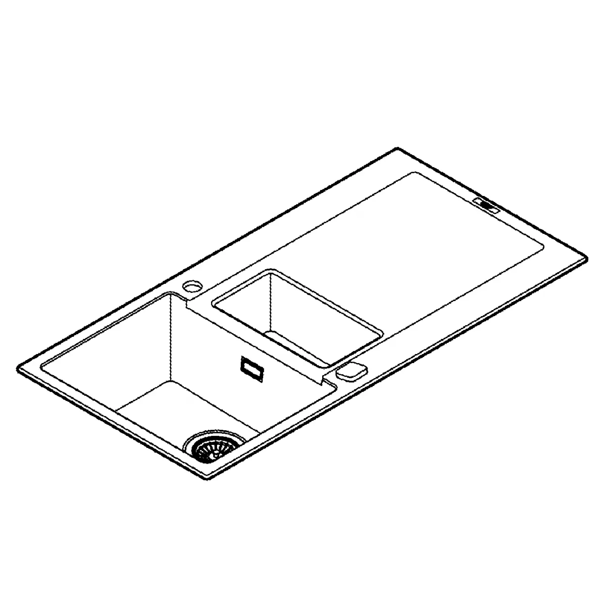 Chiuvete compozit - Chiuveta Quartz composite Grohe K500 31646AP0, 1000 x 500 mm, pe blat, evacuare, negru