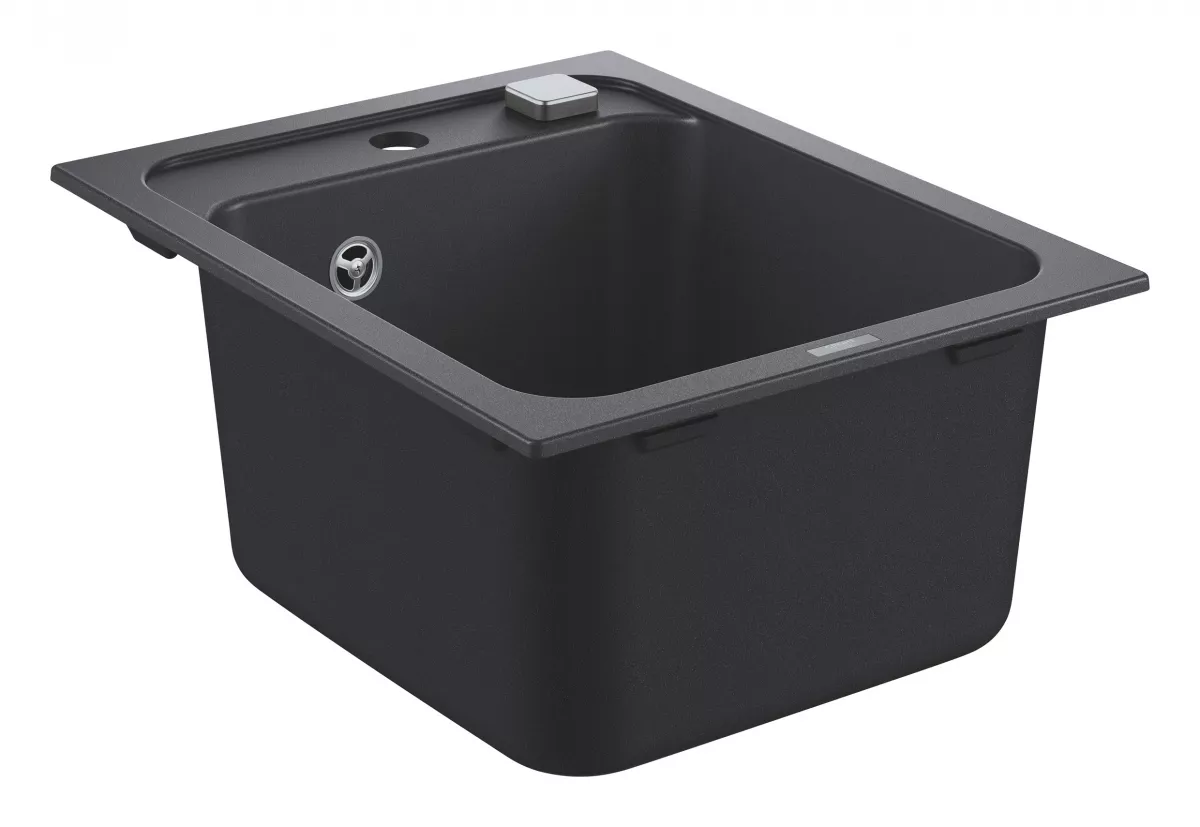 Chiuveta Quartz composite Grohe K700 31650AP0, 400 x 500 mm, pe blat, evacuare, negru [2]
