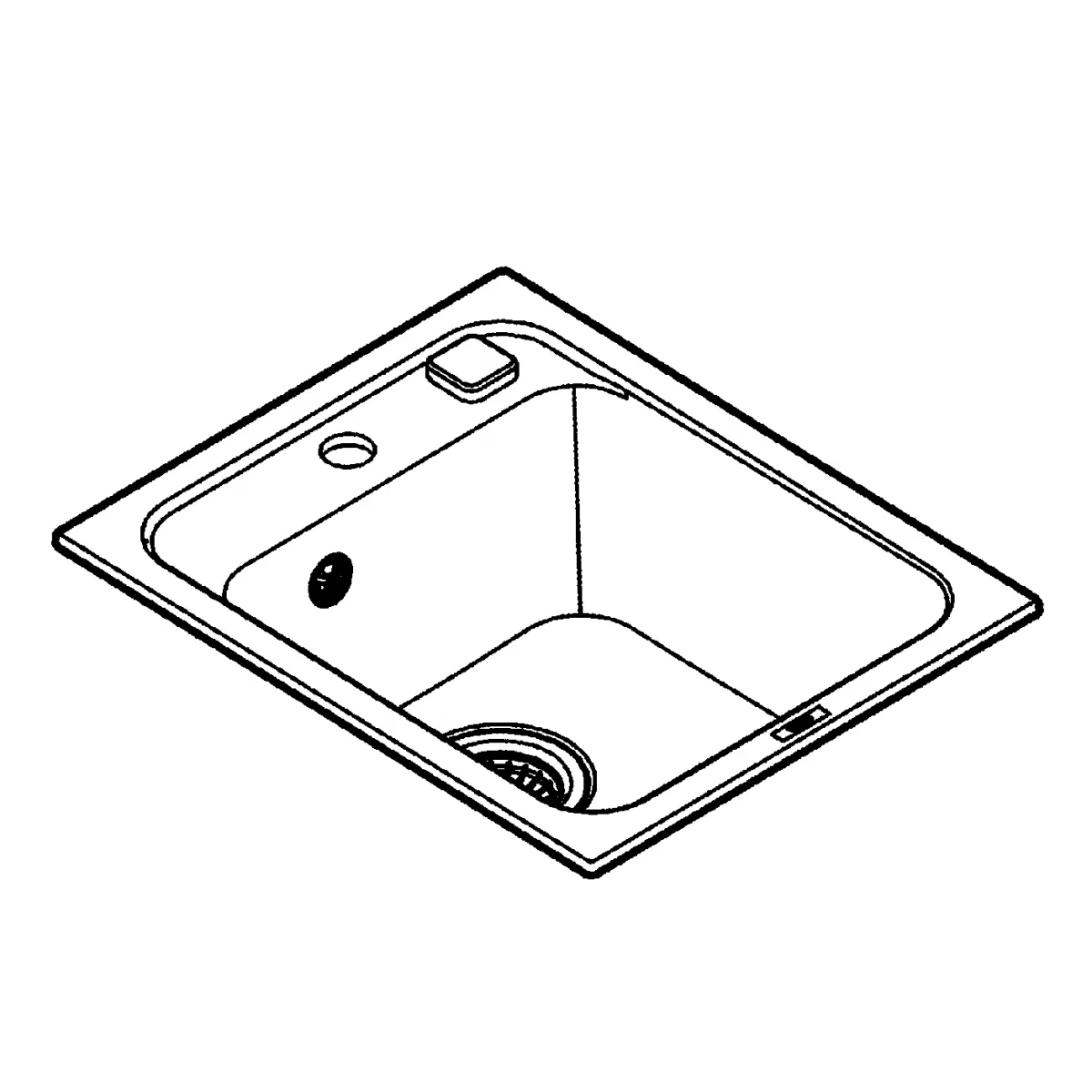 Chiuveta Quartz composite Grohe K700 31650AP0, 400 x 500 mm, pe blat, evacuare, negru [5]
