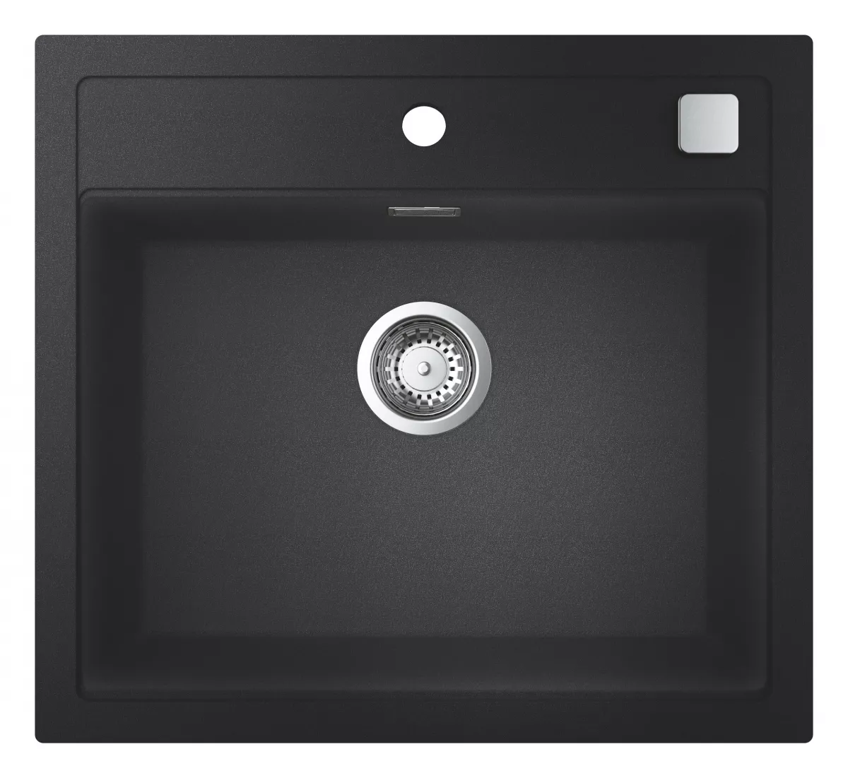 Chiuvete compozit - Chiuveta Quartz composite Grohe K700 31651AP0, 560 x 510 mm, montare pe blat, evacuare automata, Kit montaj si evacuare, Negru