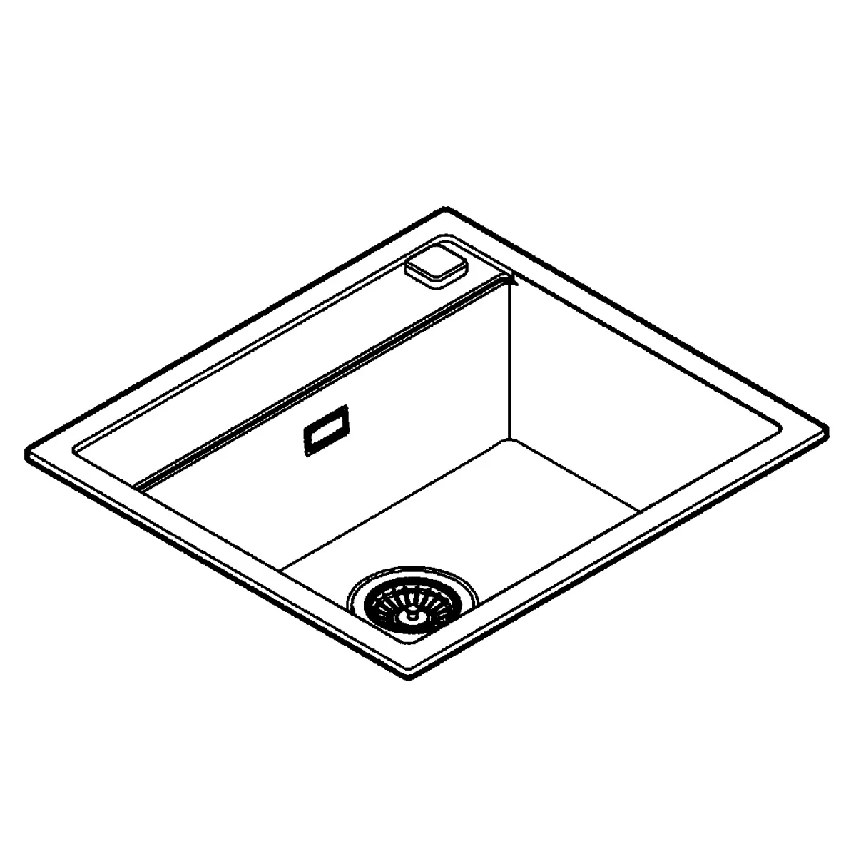 Chiuveta Quartz composite Grohe K700 31651AP0, 560 x 510 mm, montare pe blat, evacuare automata, Kit montaj si evacuare, Negru [5]