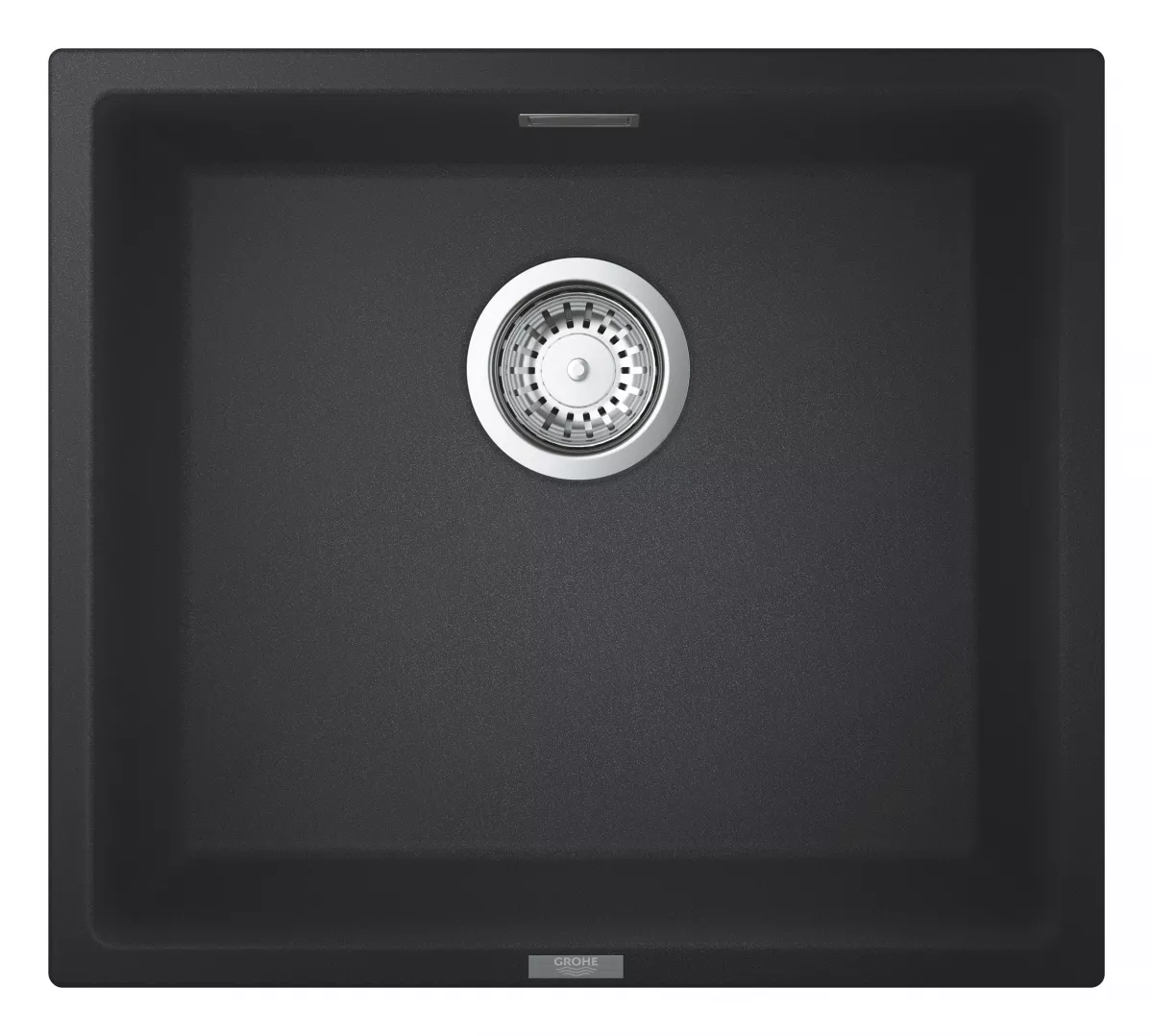 Chiuvete si baterii bucatarie - Chiuveta Quartz composite Grohe K700U 31653AP0, 457 x 406 mm, montare sub blat, evacuare manuala, Kit montaj si evacuare, Negru