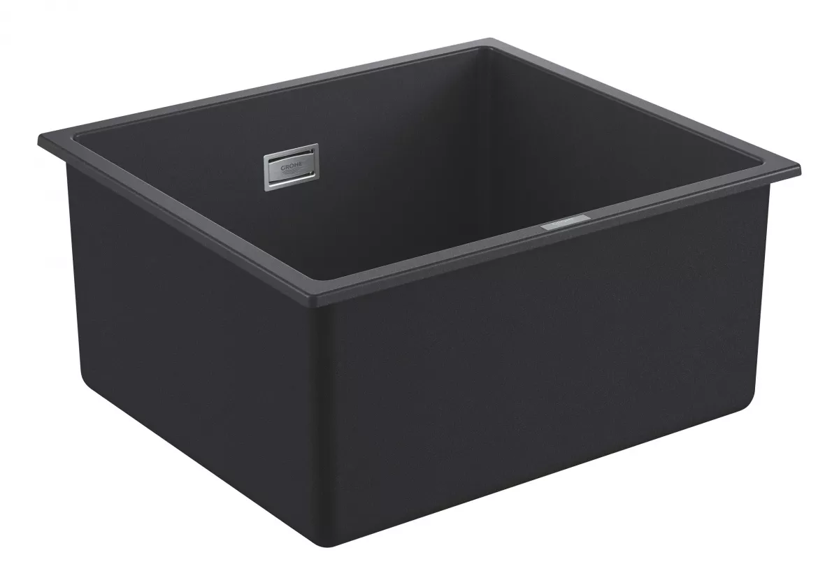 Chiuveta Quartz composite Grohe K700U 31653AP0, 457 x 406 mm, montare sub blat, evacuare manuala, Kit montaj si evacuare, Negru [1]