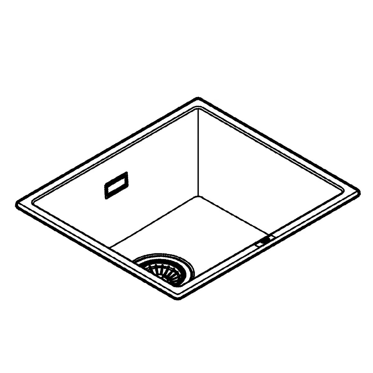 Chiuveta Quartz composite Grohe K700U 31653AP0, 457 x 406 mm, montare sub blat, evacuare manuala, Kit montaj si evacuare, Negru [5]