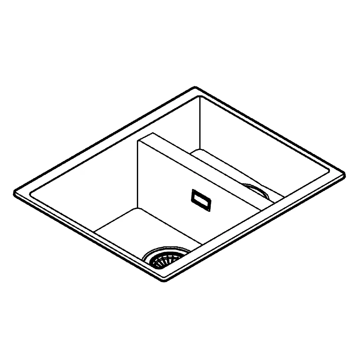 Chiuveta Quartz Grohe K500 31648AP0, 555 x 460 mm, pe/sub blat, evacuare, negru [5]
