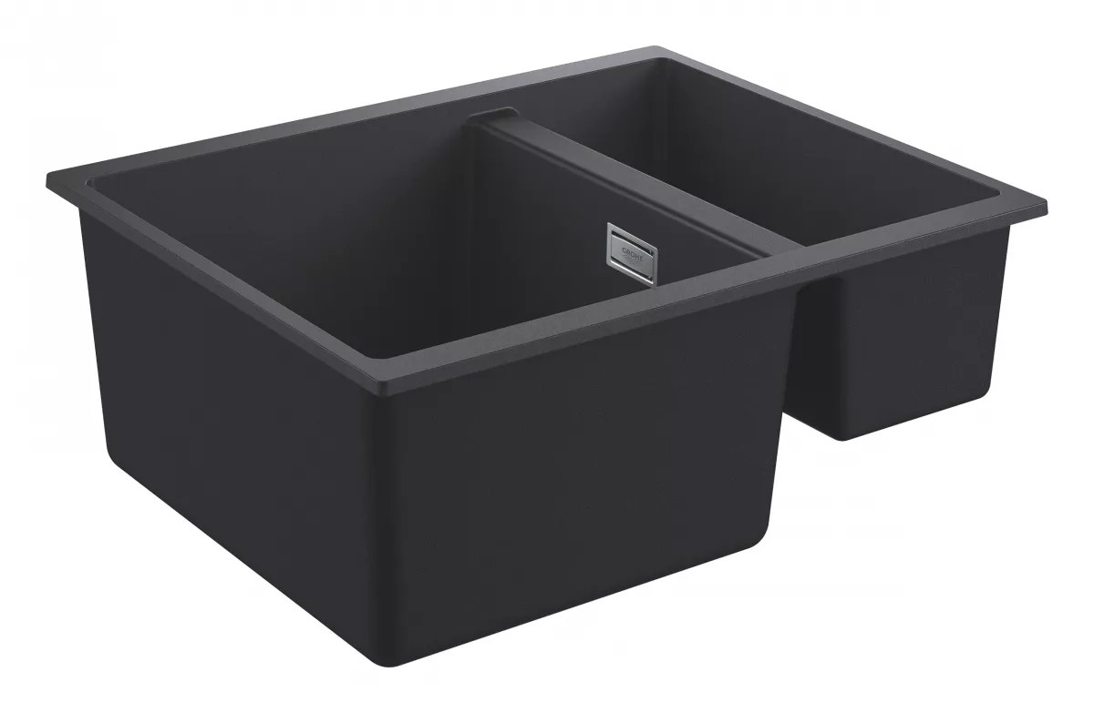 Chiuveta Quartz Grohe K500 31648AP0, 555 x 460 mm, pe/sub blat, evacuare, negru [2]