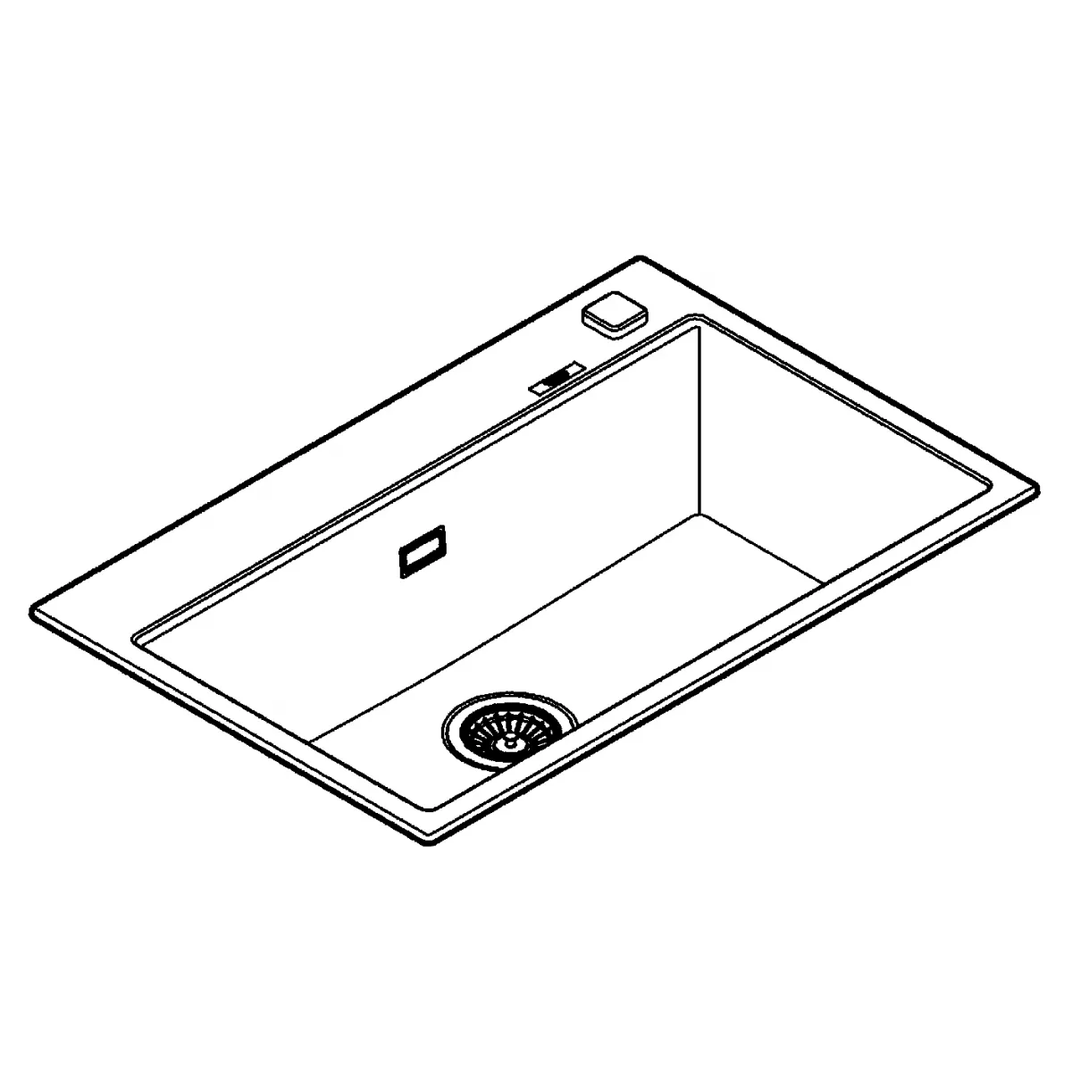 Chiuveta Quartz Grohe K700 31652AP0, 780 x 510 mm, pe blat, evacuare, negru [8]