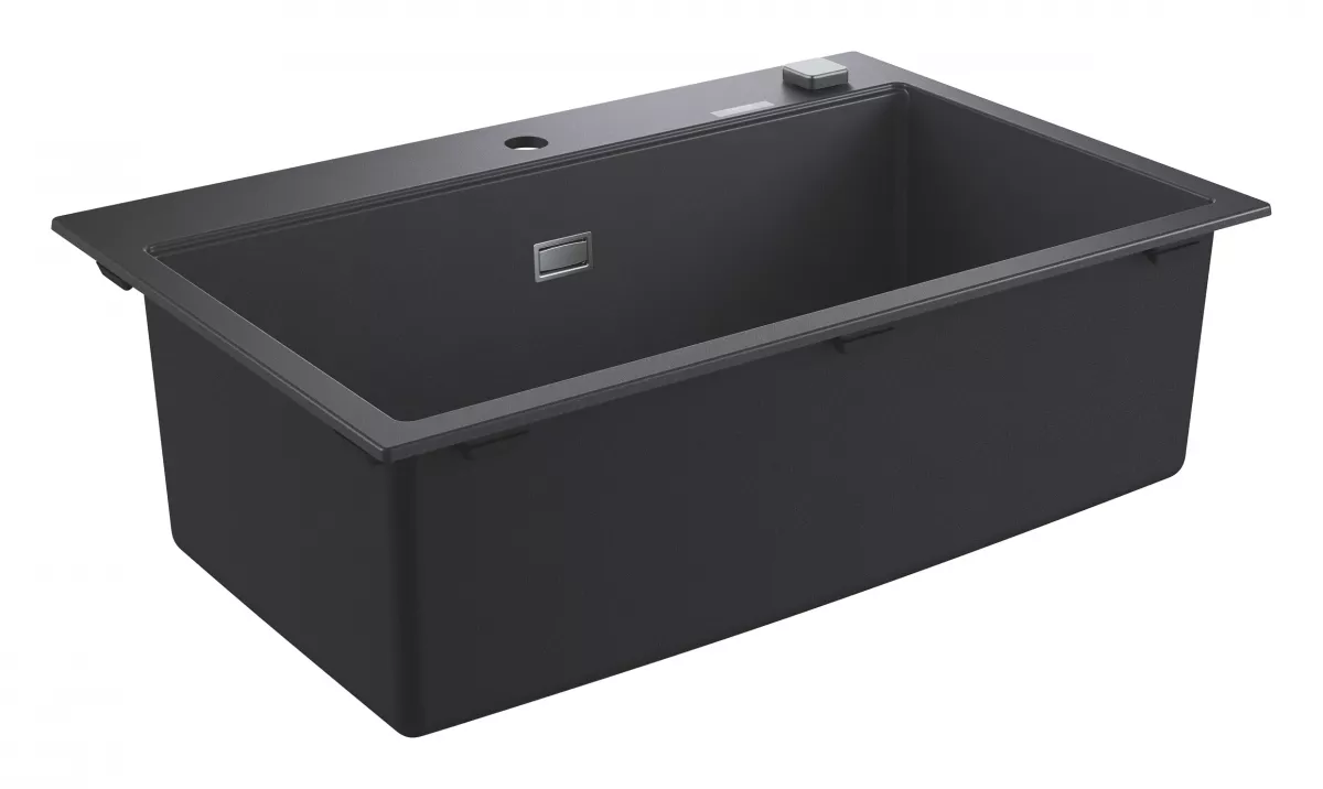 Chiuveta Quartz Grohe K700 31652AP0, 780 x 510 mm, pe blat, evacuare, negru [5]