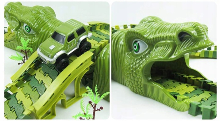 Circuit masinute dinosaur park 240 segmente pista configurabila, 360 cm lungime, multicolor [10]