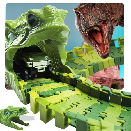 Circuit masinute dinosaur park 240 segmente pista configurabila, 360 cm lungime, multicolor [2]