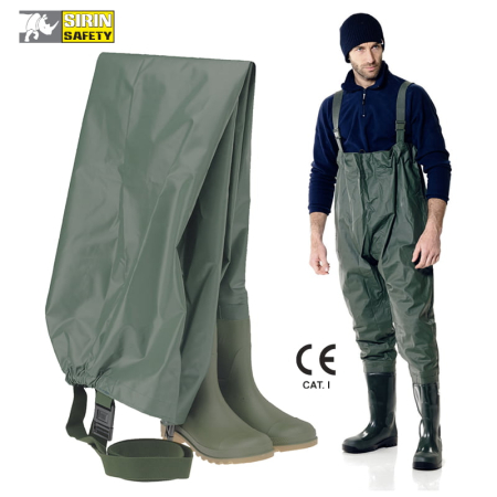 Incaltaminte protectia muncii - Cizme de protectie Sirin PVC sold cu pieptar WADERS S5 SRC, Bombeu de protectie, Lamela antiperforatie, Antiderapant, Marime 39