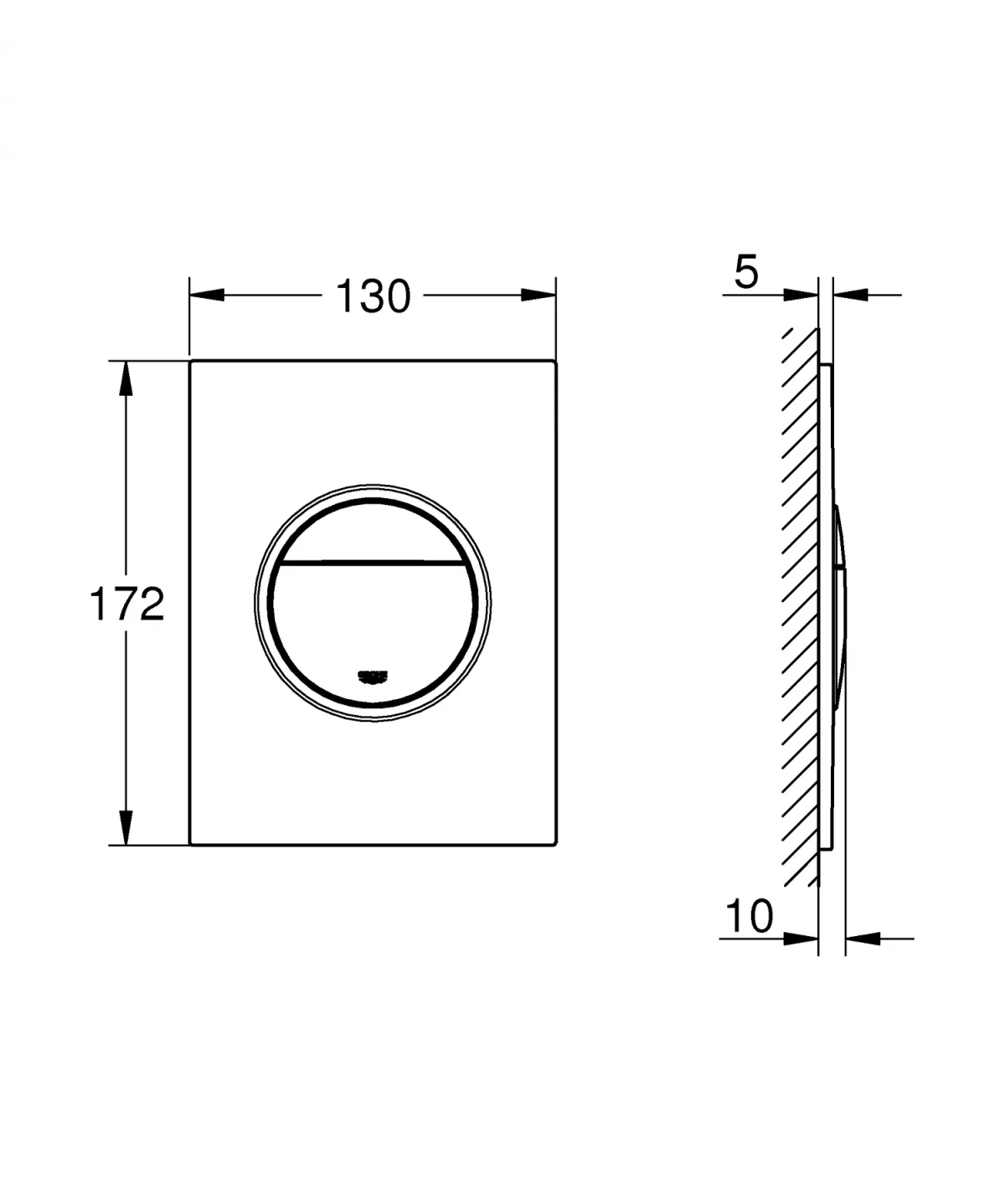 Clapeta actionare Grohe Nova 37601GN0, S, dubla, 130 x 172 mm, verticala, ABS, mat, auriu [2]