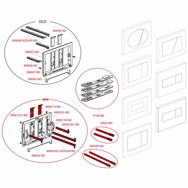 Clapeta de actionare Alca Basic M278 negru mat [1]