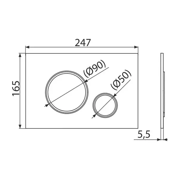 Clapeta de actionare Alca Thin M770 alb - crom lucios [1]