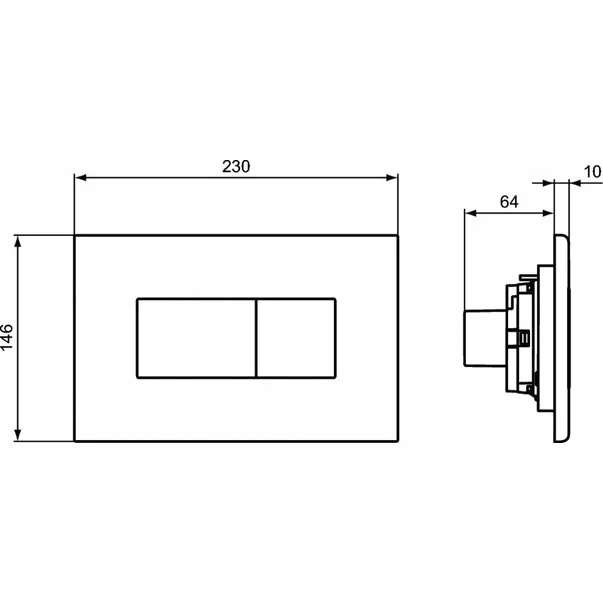 Clapeta de actionare dubla comanda Ideal Standard Solea P2 negru mat actionare pneumatica [1]