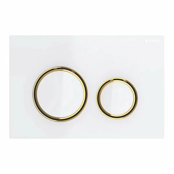 Clapete de actionare - Clapeta de actionare Geberit Sigma21 alb cu inel auriu