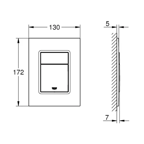 Clapeta de actionare Grohe Skate Cosmopolitan S crom lucios [2]