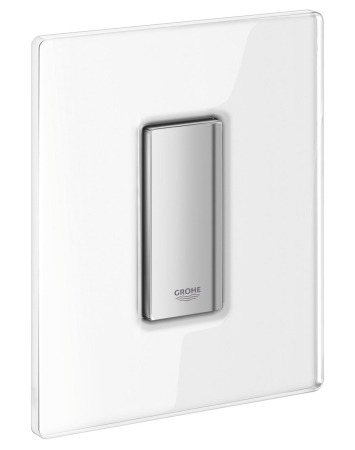 Clapeta urinal Grohe 38846LS0, Skate Cosmopolitan, mono, 116 x 114 mm, verticala, sticla, crom/alb [1]