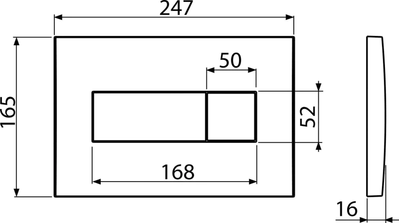 Clapeta WC Alca Basic, dubla, orizontala, 165 x 247 mm, ABS, lucios, crom, M371 [1]