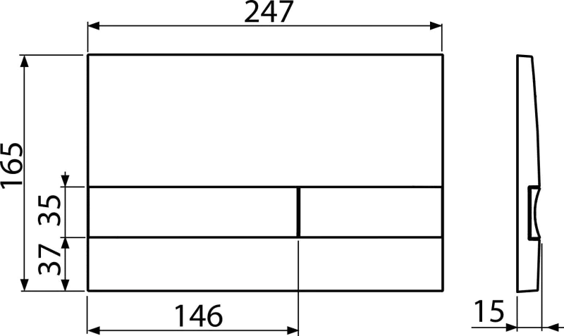 Clapeta WC Alca Basic, dubla, orizontala, 165 x 247 mm, ABS, mat, crom, M1722 [1]