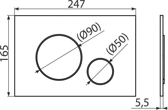 Clapeta WC Alca Thin, dubla, orizontala, 165 x 247 mm, ABS, lucios, crom, M671 [1]