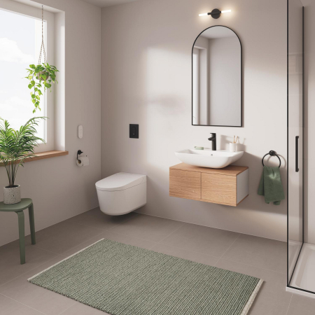 Clapeta WC Grohe 37624KF0, Arena Cosmo S, dubla, verticala, 130 x 172 mm, plastic, mat, negru [5]