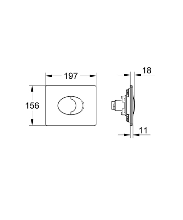Clapeta WC Grohe 38506SH0, Skate Air, dubla, 156 x 197 mm, orizontala, plastic, alb [3]