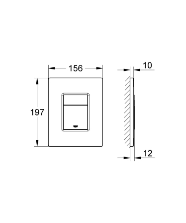 Clapeta WC Grohe 38732KV0, Skate Cosmo, dubla, verticala, 197 x 156 mm, ABS, lucios, negru [9]