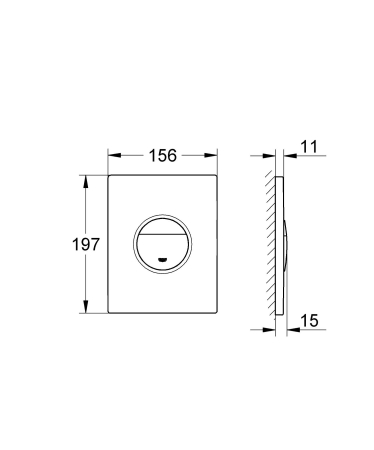 Clapeta WC Grohe 38765KF0, Nova Cosmopolitan, verticala, dubla, 156 x 197 mm, ABS, mat, negru [9]