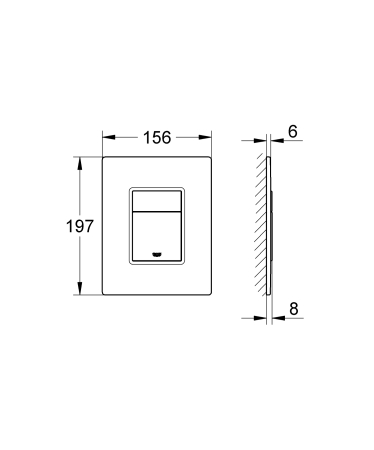 Clapeta WC Grohe 389160A0, Skate Cosmo, dubla, verticala, 197 x 156 mm, sticla/oglinda, alb [7]