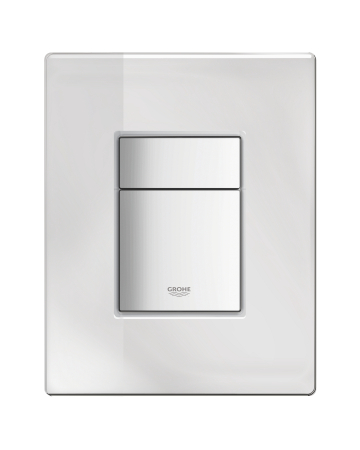 Toalete - Clapeta WC Grohe 389160A0, Skate Cosmo, dubla, verticala, 197 x 156 mm, sticla/oglinda, alb