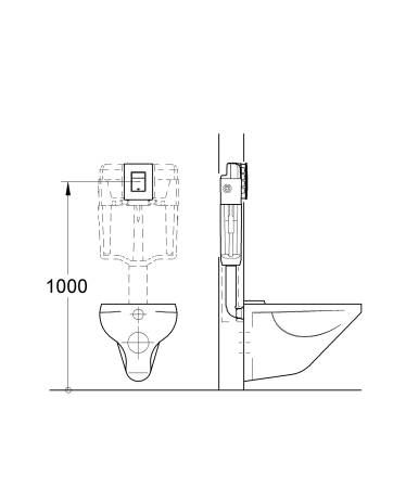 Clapeta WC Grohe 389160A0, Skate Cosmo, dubla, verticala, 197 x 156 mm, sticla/oglinda, alb [8]