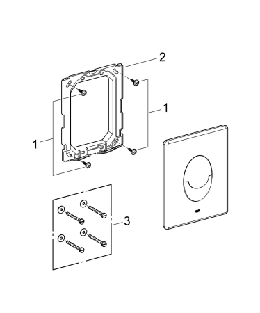 Clapeta WC Grohe 38964P00, Start, dubla, verticala, 197 x 156 mm, plastic, mat, crom [2]