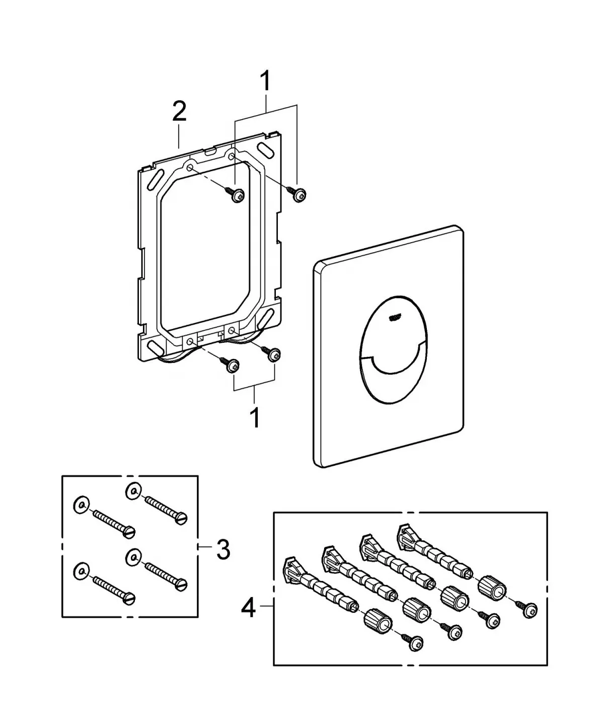 Clapeta WC Grohe Skate Air, dubla, 156 x 197 mm, verticala, plastic, mat, negru, 38505KF0 [10]