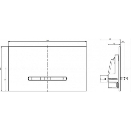 Clapeta WC Villeroy & Boch ViConnect, dubla, orizontala, 253 x 145 mm, ABS, mat, negru/crom, 922169AN [4]
