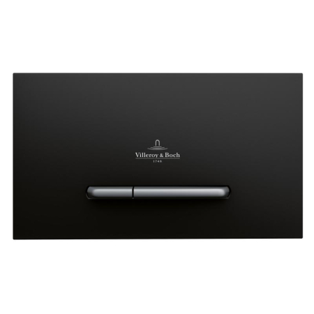 Clapete de actionare - Clapeta WC Villeroy & Boch ViConnect, dubla, orizontala, 253 x 145 mm, ABS, mat, negru/crom, 922169AN