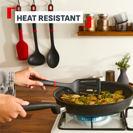 Cleste de bucatarie Tefal Ingenio+ K1991334, silicon, rezistent la temperaturi inalte, compatibilitate cu masina de spalat vase, negru & rosu [2]