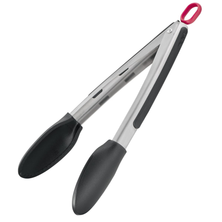 Vase & ustensile pentru gatit - Cleste de bucatarie Tefal Ingenio+ K1991534, inox, rezistent la temperaturi inalte, compatibilitate cu masina de spalat vase, argintiu & negru