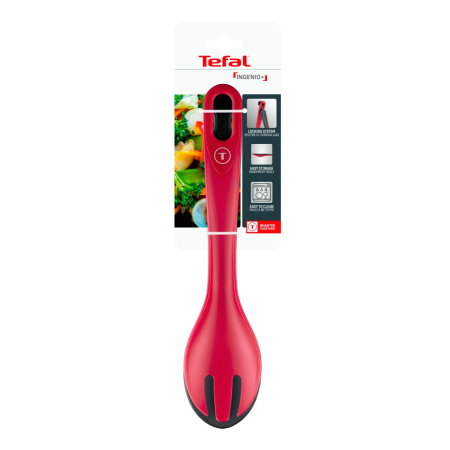 Cleste pentru salata Tefal Ingenio+ K1991434, plastic, sistem de blocare, design stivuibil, compatibilitate cu masina de spalat vase, negru & rosu [14]