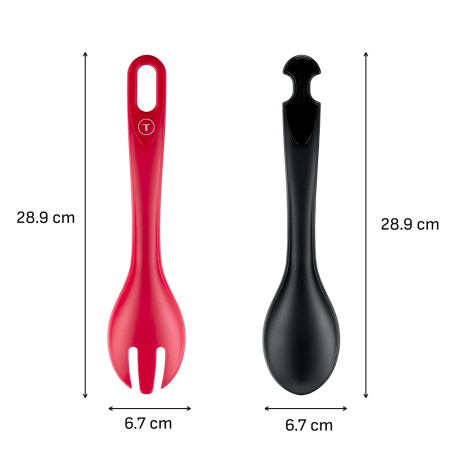Cleste pentru salata Tefal Ingenio+ K1991434, plastic, sistem de blocare, design stivuibil, compatibilitate cu masina de spalat vase, negru & rosu [13]