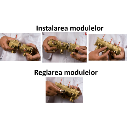 Colector modular Giacomini R53MMY006, cu debitmetru si vana de reglaj DN32 B.18, pentru instalatii incalzire si racire [1]